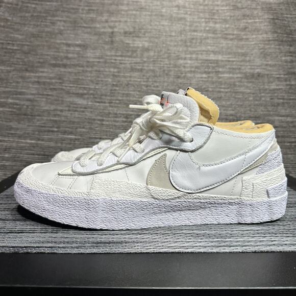 Nike Blazer × Sacai Shoes Sneaker Low Top Patent Leather DM6443-100 Men's 11.5 - Picture 1 of 16